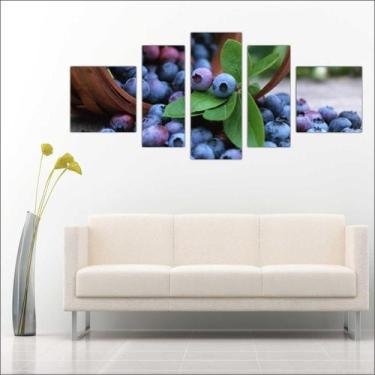 Imagem de Quadro Decorativo Frutas Açaí Restaurantes Cozinha 5 Peças TT25 - Vita