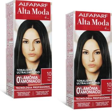 Imagem de Alta Moda Alfaparf kit c/2 Tonalizante 10 Preto 120g