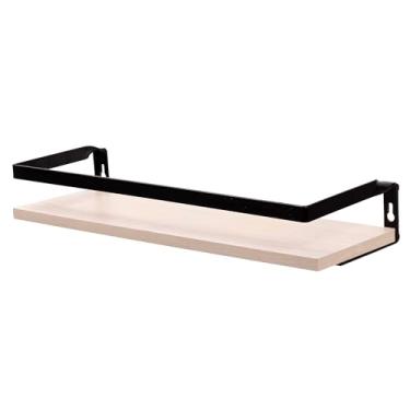 Imagem de Kiera Grace Prateleiras flutuantes Kells, suporte de metal moderno para pendurar na parede, prateleira de armazenamento para quarto, cozinha, sala de estar - 40,64 cm, carvalho, 1 pacote