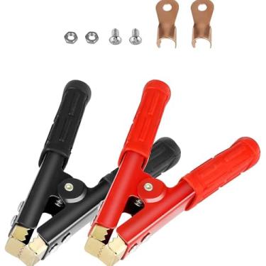 Imagem de Linkstyle 2 pçs 1000A cabos jumper de cobre puro impulso braçadeira de carregador de bateria para carro, braçadeiras de reforço jacaré de crocodilo adequadas para entrada de 12V 24V 36V