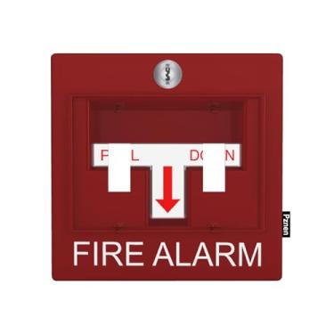 Imagem de Pznen Placa de interruptor de luz de interruptor duplo de alarme de incêndio, divertida, criativa, vermelha, 2 faixas, para homens, mulheres, meninos, meninas, decoração de arte de parede para casa