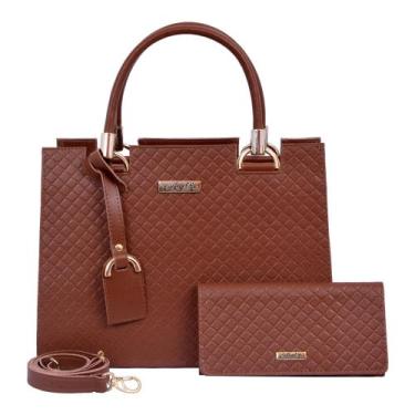 Imagem de Kit Bolsa Feminina Tote Castelo + Carteira  - Aryel, Marrom