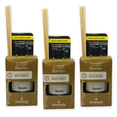 Imagem de 3 Aromatizador Ambiente Bambu Senalândia Difusor Vareta Perfume Casa L