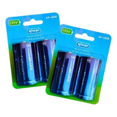Imagem de Kit 4 Pilhas D Grande Lr20 Ultra Alcalina Cart C/2 Uni Knup