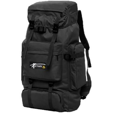 Imagem de Mochila Masculina Camping Impermeável Reforçada Esportiva Resistente Ideal para Trilhas Viagens Camping Acampamento (Preto)