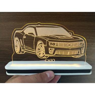 Imagem de Luminária Decorativa com LED Camaro 01 - Hobbies do Ofício, Amarelo