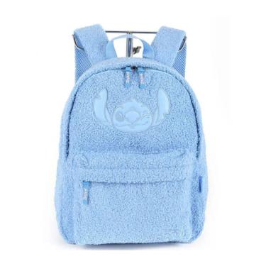 Imagem de Mochila Infantil Disney Stitch Peluciada Azul Luxcel