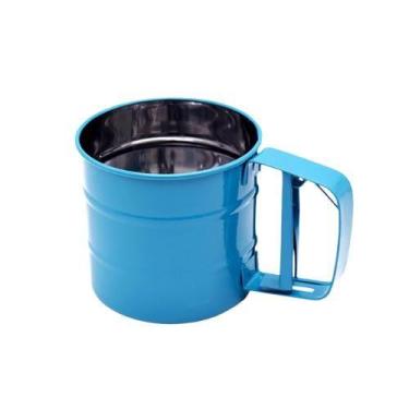 Imagem de Polvilhador Em Aço Inox Peneira Com Gatilho - Azul  - udlandia