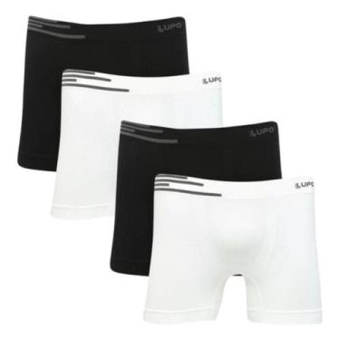 Imagem de Kit 4 Cuecas Masculina Lupo Boxer Lisa Original Poliamida Premium, Pre