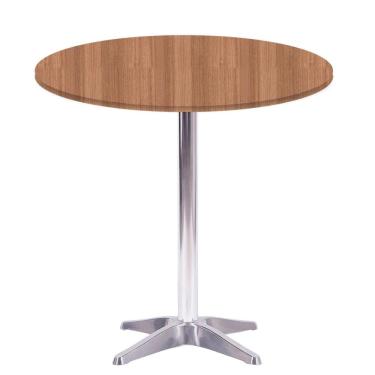 Imagem de Mesa Delta em Alumínio 75 cm (Alt) Base em X Tampo MDP Redondo 70 cm (Larg) x 2,50 cm (Alt) Noce Nat