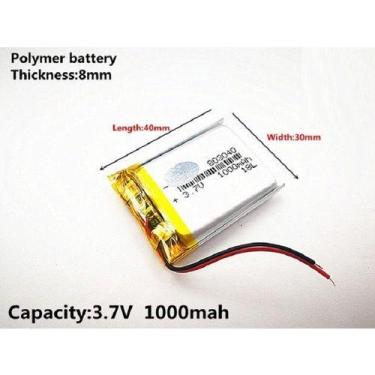Imagem de Bateria 1000mah 3,7v  Espessura 8mm  803040 - - KMIG
