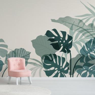 Imagem de Papel de Parede Folhagem Folhas Verde Plantas Painel 9m² - Quartinhos