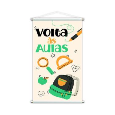 Imagem de Volta às Aulas Mochila Banner Escolar Pedagógico 80x50cm - PlimShop