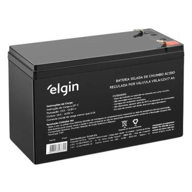 Imagem de Bateria Selada 12V 7Ah Para Nobreak E Alarme Vrla Elgin