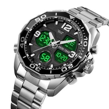 Imagem de Relógio Masculino Esportivo Skmei 1649 Analógico Digital Led, Prata