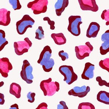 Imagem de Papel de Parede Adesivo Onça Rosa e Roxo 212708770 0,58x2,5M - Adesivo