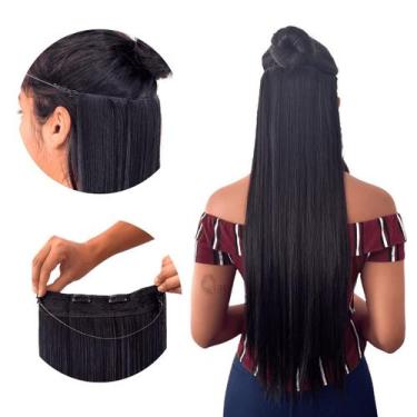 Imagem de Aplique Tiara Magica Fio Invisivel Liso - Ajustavel - 70 Cm - Cheio + 