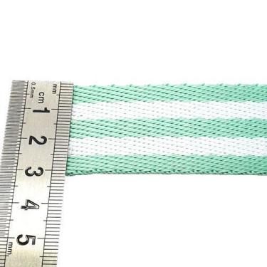 Imagem de Alça Chic Listrada Verde e Branco Largura de 30 mm 03 metros - Persona
