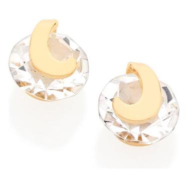 Imagem de Brinco Solitário Formado Por Cristal Redond 524472 - Rommanel, Branco,