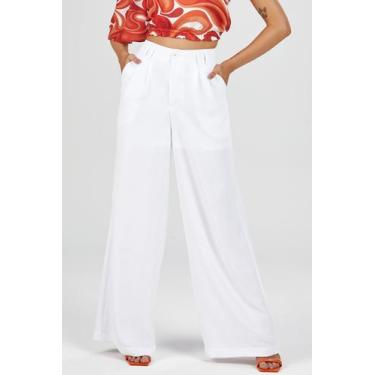 Imagem de Calça PKS Alfaiataria Wide Leg Branca, M