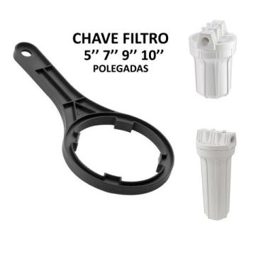Imagem de Chave Carcaça Filtro de Água Abertura e Fechamento Troca de Refil 5'' 