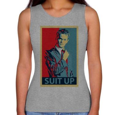 Imagem de Regata Feminina Suit Up Barney Stinson - Foca na Moda, Cinza, G