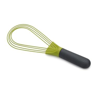 Imagem de Joseph Joseph Balão dobrável 2 em 1 Twist Whisk e fio de aço revestido de silicone, cinza/verde