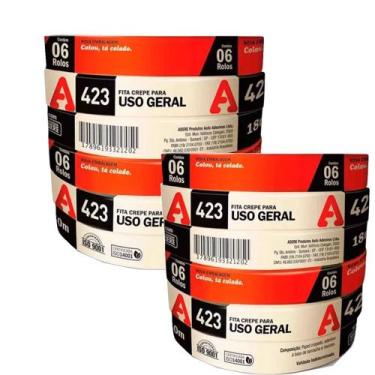 Imagem de Kit 12 adere fita crepe 423 pequena 18x50 - 000623