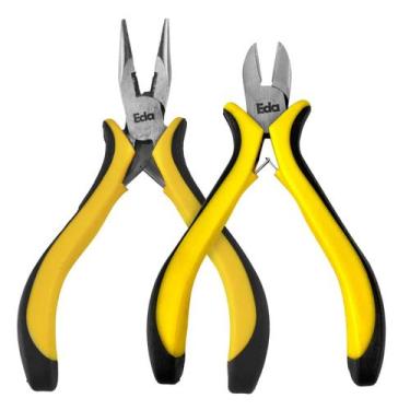 Imagem de Kit Alicate de Bico Meia Cana e Alicate Corte Diagonal Com Mola Para E