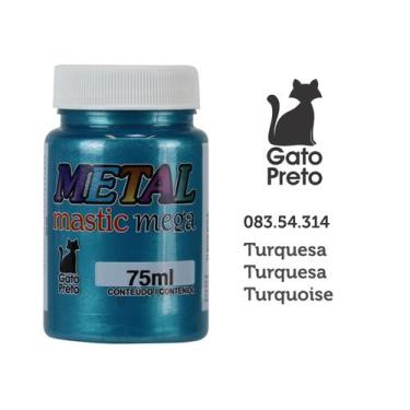 Imagem de Tinta Metal Mastic Mega 75ml Artesanato Gato Preto Turquesa