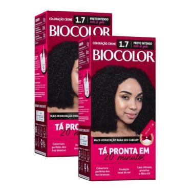 Imagem de Kit 2 Tintura de Cabelo Biocolor Preto Intenso Noite de Gala 1.7