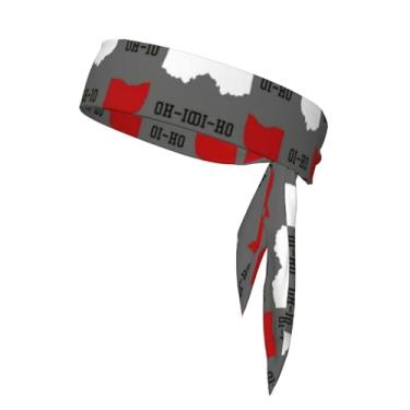Imagem de YZDPLO Faixa de cabeça esportiva Ohio State cinza faixa de transpiração masculina feminina bandana elástica ajustável antiderrapante absorção de umidade para corrida, futebol, ioga, treino, cabelo