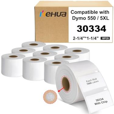 Imagem de Hehua 2-1/10.2 cm x 1-1/10.2 cm Compatível com DYMO Labelwriter 550 5XL 30334 Multipurpose Barcode & FNSKU Etiquetas, Perfurado, Compatível com impressoras de mesa DYMO 450 4XL, total de 10.000