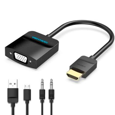 Imagem de Cabo Adaptador Conversor HDMI para VGA VENTION com Saída de Áudio P2 e Alimentação Micro USB para notebook, Desktop, Monitor, Projetor, TV, Console de Jogos