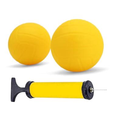 Imagem de menolana Bolas de substituição de com bomba, bolas de jogo redondas grossas, pvc, infláveis ​​para atividades de brinquedo, gramado, praia, quintal, 1x 3.5in and 1x 5in