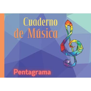 Imagem de Cuaderno de Música: Cuaderno para Notación Musical | Libreta de Pentagramas para Escribir Composiciones Musicales | 6 Pentagramas por Página | 70 ... (21,59x15,24 cm) en Formato Apaisado