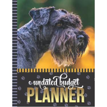 Imagem de Undated Budget Planner: Large 8.5x11 / Weekly Monthly / 12 Month Log/Financial Organizer/Christmas - New Year Gift For Money Saver/Black Mini Schnauzer Dog Art Photo on Paw Print Theme Cover