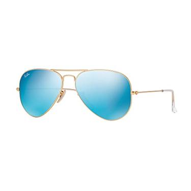 Imagem de Ray-Ban RB3025 Óculos de sol aviador de metal + conjunto de acessórios Vision Group (Matte Arista/Cinza espelhado azul (112/17), 62, milímetros)