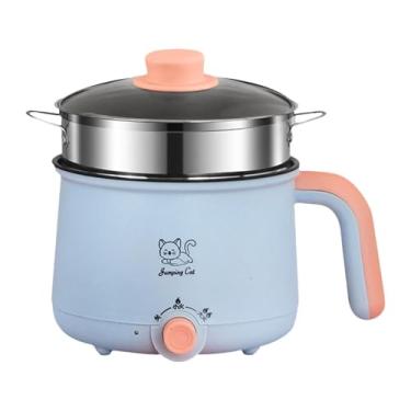 Imagem de SiaBiced Panela elétrica quente 1,8L Ramen Cooker Multifuncional Fácil de limpar Macarrão Cooker Panela elétrica portátil para macarrão Ovos Viagem, Panela