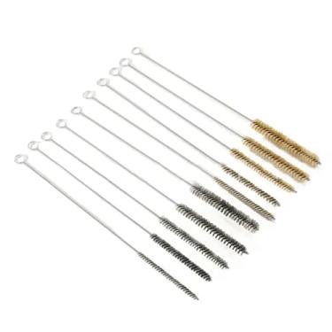 Imagem de 5/10 peças de escovas de limpeza de aço inoxidável, cilindro de latão, tubo de arame, escova de limpeza de tubos para furadeira elétrica, descalcificação, remoção de ferrugem, C, 1