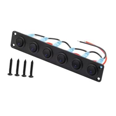 Imagem de JicSuXi Painel de interruptores basculantes multiuso à prova d'água liga/desliga interruptor de controle de botão de alternância de balancim painel de, F