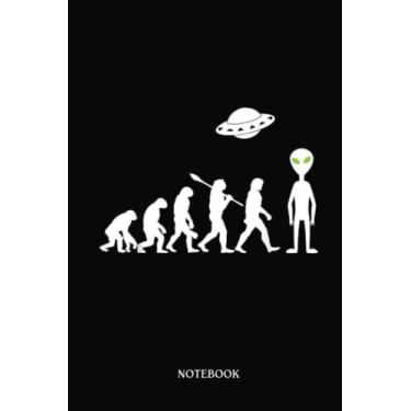 Imagem de Alien Notebook: Alien Evolution - Funny Ufo Alien | Alien Journal, Lined Journal Ufo, Ufo Journal, Lined Journal Alien, Size 6 X 9", 120 Pages.