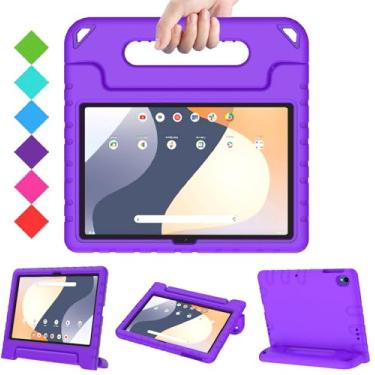 Imagem de BMOUO Capa infantil para tablet Onn 10.1 (2024) modelo #100135925, capa leve à prova de choque com suporte para tablet Walmart Onn 10,1 polegadas (geração 4), roxa