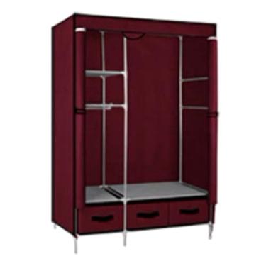 Imagem de Guarda-roupa Armário de guarda-roupa moderno autônomo rack de roupas com 3 gavetas guarda-roupa cremalheiras para quarto portátil crianças armário armário