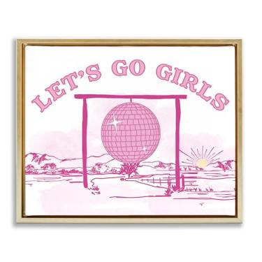 Imagem de Stupell Industries Go Girls Western Disco Emoldurado Tela de Parede Design de Parede por Daniela Santiago, Moldura Flutuante Dourada, 78 x 63 cm