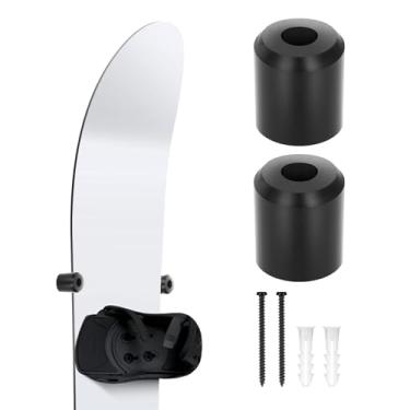 Imagem de Roliwils Suporte de parede para snowboard, aderência de borracha PU | Proteção segura | Compatível com suporte de parede de esqui | Opção de suporte de parede de skate | Garagem/casa | Configuração de