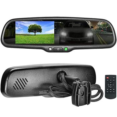 Imagem de Master Tailgaters Espelho retrovisor OEM de 26.7 cm com tela LCD de 4,3 polegadas + espelho de escurecimento automático | Ultra brilhante | Ajuste universal traseiro | LCD de brilho de ajuste