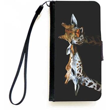 Imagem de Rikki Knight Kissing Girafas Capa tipo carteira flip para iPhone 5c com aba magnética