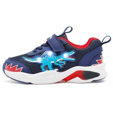 Imagem de Zapatillas de Deporte para Niños, Menino Zapatos Luminosas de Dinosaurio, Malla Transpirable, Spinosaurus (Azul-marinho, Criança de 4 a 8 anos, 28, Numérico, BR)