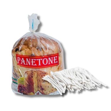Imagem de Kit 100 Un De Saco P/ Panetone 100G (13X22,5Cm) 100 Un Fecho